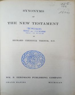 SYNONYMS OF THE NEW TESTAMENT